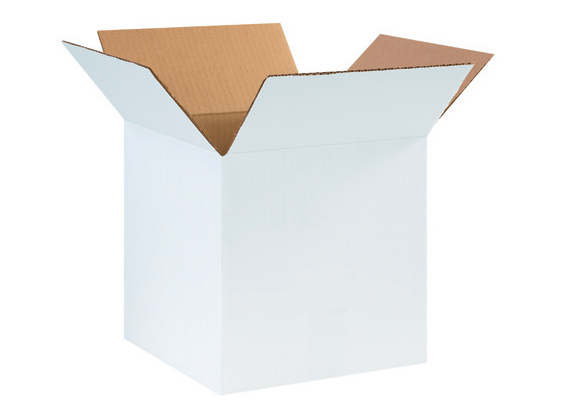 Box, 10X10X10, White, 25/Bndl 500/Bale