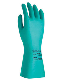 Glove, Nitrile, 37-185 Solvex 
green
Glove, Size 8, 22mil, 18 in,
grip,
12 prs/case