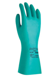 Glove, Nitrile, 37-185 Solvex 
Green, Size 11, 22mil, 18
in, grip, 12 prs/case