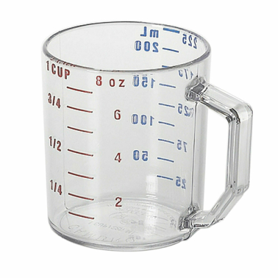 MEASURING CUP, 1 CUP, MOLDED  HANDLE, DISHWASHER SAFE, 