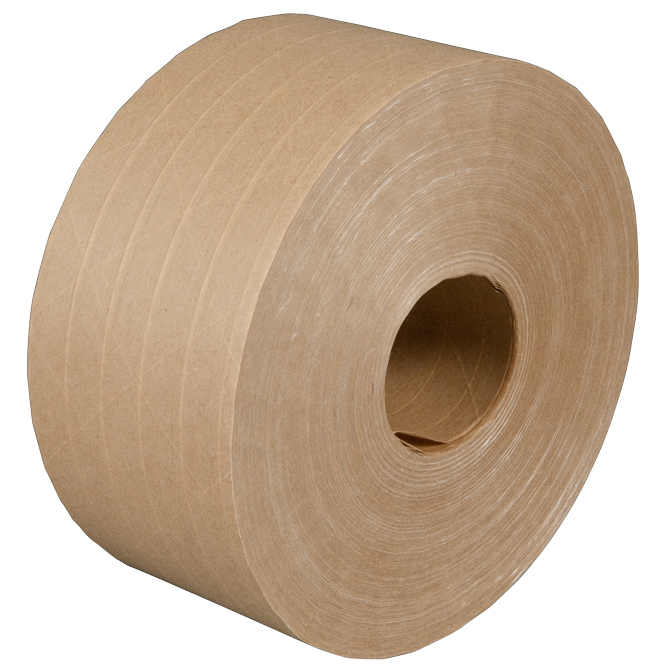 Tape, 3&quot; x 450&#39;, reinf, Kraft, Water activated, 10rolls/case