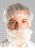 Beard Cover, Net, Poly, White, 21&quot;=XL, 1M/Cs safety