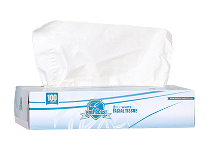 Tissue, Facial, Empress, 8.37&quot;x8.07&quot; 2 ply, white,100