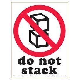 Label,3 x 4&quot;Do Not Stack&quot; 
Paper W/ Permanent Adhesive, 
500=Roll