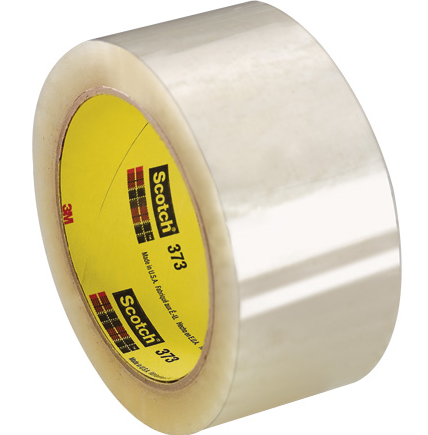 Tape, Carton Sealing, 2&quot; x 55
yds, 2.5 mil, Clear, 3M #373,
36 rls/cs