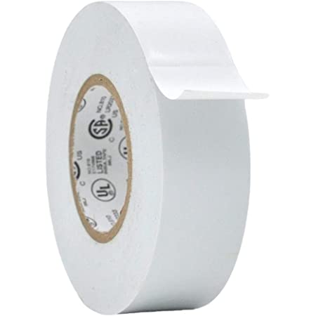 Tape, White PVC 1/2&quot;x385 yds,
110 rolls per log, 2.2 mil,
solvent based rubber adhesive