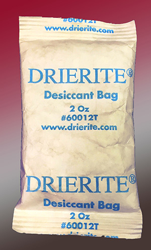 Dessicant, 16 oz Tyvek Bags,
150 Bags inside a poly bag
per box, 3 BAGS/CS, 150
EACH/CS,8 bx./Pallet   