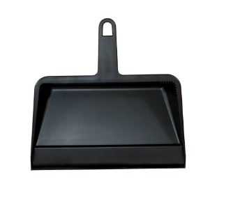 Dust Pan, 12&quot; Heavy Duty Plastic, Black