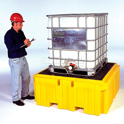 Spill pallet with 
drain,UltraTech Ultra , 62x62 
,supports two 50 square IBC 
tanks, integrated pail holder