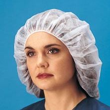 Bouffant, Cap, 21&quot;, White, Polypropylene, 100/Bag, 10