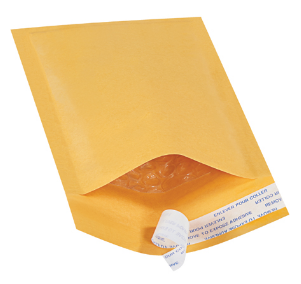 Bubble Mailer, 4x8&quot; Kraft #000 Self-seal bubble mailers