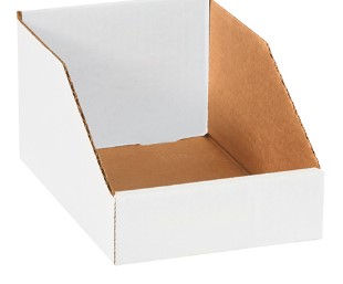Corrugated Bin, White  12x12x4.5, 50/bndl, 600/bale