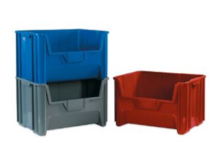 BINS, Giant Stackable Bins,
3/case
19 7/8 x 15 1/4 x 12 7/16&quot;,
Grey