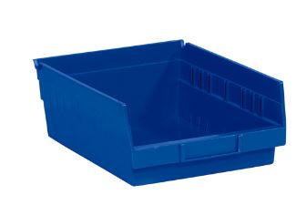 Plastic Shelf Bin, Blue, 
11-5/8x11-1/8x4 (OD), 
10-1/4x10x4 (ID), 8/case