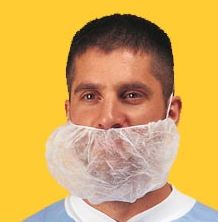 Beard Cover, white, single 
loop, 100/bag, 500/case