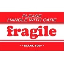 Label,3x5&quot;Please Handle With
Care Fragile&quot; 500/Roll