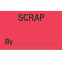 Label,3x5,&quot;Scrap &quot;500/rl
flourescent Red/Black