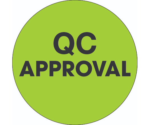 Label, 2&quot; Diameter, &quot;QC Approval&quot;, Circular,