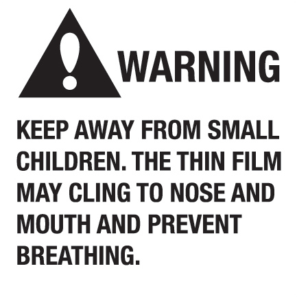 Label, 2&quot; x 2&quot;, &quot;Warning Keep
Away From Small Children&quot;,
Black/White, 500/rl