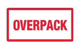 Label, &quot;OVERPACK&quot;, 3&quot;x6&quot;,
Red/White 500/Labels/Roll