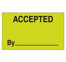 Label, &quot;accepted by&quot;, Green
3&quot;x5&quot;, 500/roll