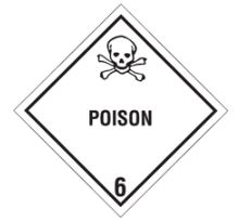 Label, DOT, 4&quot; x 4&quot;, &quot;Poison&quot;
w/Logo, Black/White, 500/roll