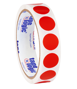 RED INVENTORY LABEL, 3/4"  DIAMETER, 500 PER ROLL