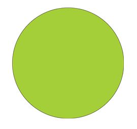 Label, 1&quot; circle, fluorescent
green, 500 /Roll