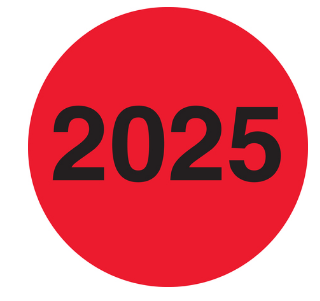 Circle, 2 inch, Fluorescent  Red, 2025 Print, 500/ Roll