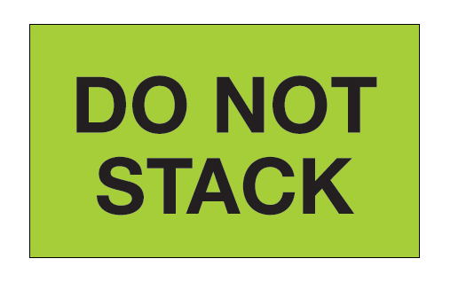 Label, 3&quot;x5&quot; Fluorescent
GREEN, &quot;Do Not Stack&quot;,
500/Rl