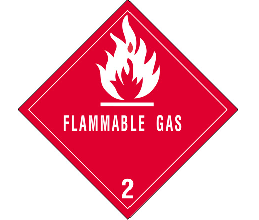 Label, Flammable Gas, DOT,
4x4, 500/roll