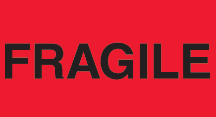 Label, 2x3, Fragile,
Fluorescent Red, 500/Rl