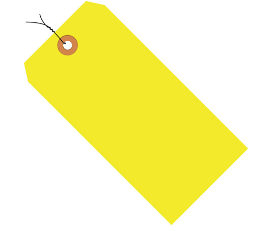 Tag, 3 1/4x1 5/8&quot; Pre-wired 
Fluorescent Yellow
13 Pt. Shipping Tags 