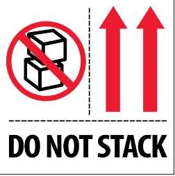 Label, 4 x 4&quot; - &quot;Do Not Stack&quot;  3-in-1