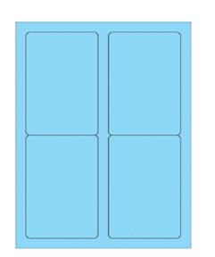 Label, 3 1/2 x 5&quot; Fluorescent 
Pastel Blue Rectangle Laser 
Labels