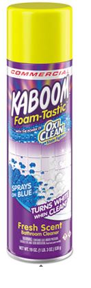 Disinfectant, Cleaner,
Bathroom, Kaboom,
Foamtastic, Fresh Scent, 19
oz Spray Can, 8/Cs