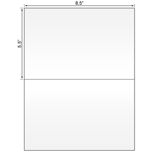 Laser Label, 8.5 x 5.5, 2UP (2 
labels/sheet) 1000 sheets per 
case