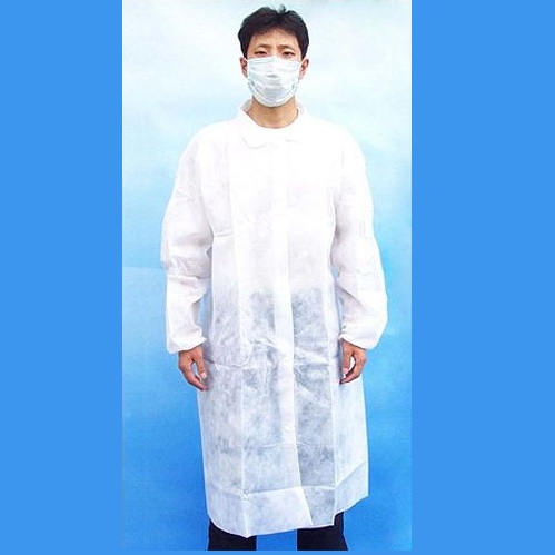 Lab Coat, XXL,ELASTIC WRIST,
Polypropylene,no
pockets,Snap Front,25/Cs.