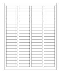 Label, 1.75x1/2&quot; wht
rectangle laser labels,
80/sheet, 8000/box