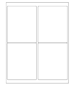 Laser label, White, 4x5, 4 up,  400 per box