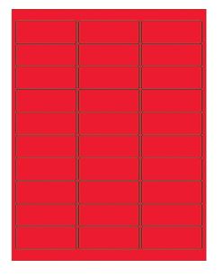 Laser Labels, 2-5/8&quot;x1&quot;,  Rectangle, RED, 