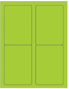 Label 3 1/2 x 5&quot; Green 
Rectangle Laser Labels, 
400 per box