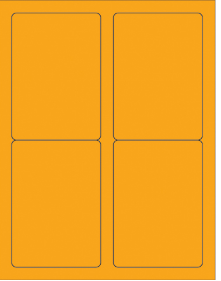 Label, 3 1/2 x 5&quot; Orange  Rectangle Laser Labels, 400 