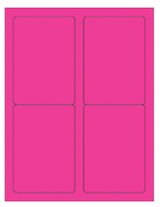 Laser Labels, 3 1/2 x 5&quot;  Fluorescent Pink Rectangle 