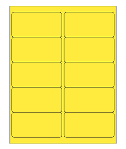 4x2, yellow rectangular laser  labels, 1000/cs