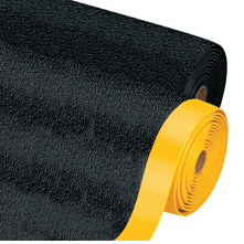 Mat, Anti-Fatigue, 3&#39; x 8&#39;,
3/8&quot; Thickness, Premium,
Beveled, Black/Yellow