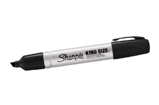 Sharpie, Black, King Size,  1/4&quot; chisel-tip, 12/case
