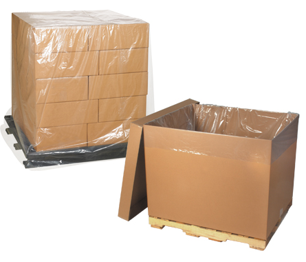 Poly Bag, Pallet Cover, 36&quot; x 27&quot; x 65&quot;, 1 mil, Gusseted,