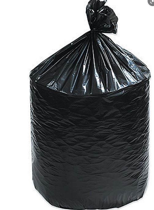 Liners,low-density, 
Roll, 40x46, 2mil, 40-45 
gallon, Black,100/cs