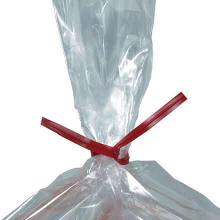 Twist Ties, Plastic, 8&quot; x 5/32&quot;, Red, 2000/cs